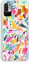 Case Company® - Xiaomi Redmi Note 10 5G hoesje - Watercolor Brushstrokes - Soft Cover Telefoonhoesje - Bescherming aan alle Kanten en Schermrand