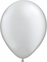 ballonnen 30 cm latex zilver 50 stuks