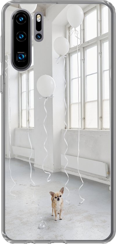 Coque Huawei P30 Pro - Chien - Wit - Ballon - Coque de téléphone en Siliconen