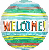 folieballon Welcome Watercolor Stripe 45 cm