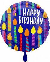 folieballon Happy Birthday Candles 43 cm zwart