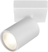 LED Plafondspot - Crinton Betin - GU10 Fitting - 1-lichts - Rond - Mat Wit - Kantelbaar - Aluminium