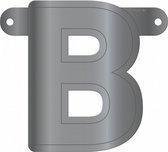 slingerletter B Banner 12,5 x 11 cm karton zilver