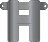 banner "H" 12,5 x 11 cm papier zilver