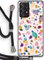 Case Company® - Samsung Galaxy A52s 5G hoesje met Koord - Terrazzo Memphis - Telefoonhoesje met Zwart Koord - Bescherming aan alle Kanten en Over de Schermrand