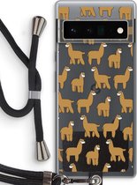 Case Company® - Google Pixel 6 Pro hoesje met Koord - Alpacas - Telefoonhoesje met Zwart Koord - Bescherming aan alle Kanten en Over de Schermrand