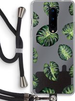 Case Company® - OnePlus 8 hoesje met Koord - Tropische bladeren - Telefoonhoesje met Zwart Koord - Bescherming aan alle Kanten en Over de Schermrand