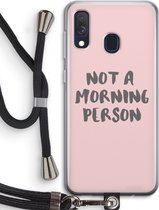 Case Company® - Samsung Galaxy A40 hoesje met Koord - Morning person - Telefoonhoesje met Zwart Koord - Bescherming aan alle Kanten en Over de Schermrand