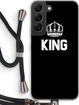 Case Company® - Samsung Galaxy S22 hoesje met Koord - King zwart - Telefoonhoesje met Zwart Koord - Bescherming aan alle Kanten en Over de Schermrand