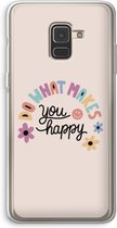 Case Company® - Samsung Galaxy A8 (2018) hoesje - Happy days - Soft Cover Telefoonhoesje - Bescherming aan alle Kanten en Schermrand