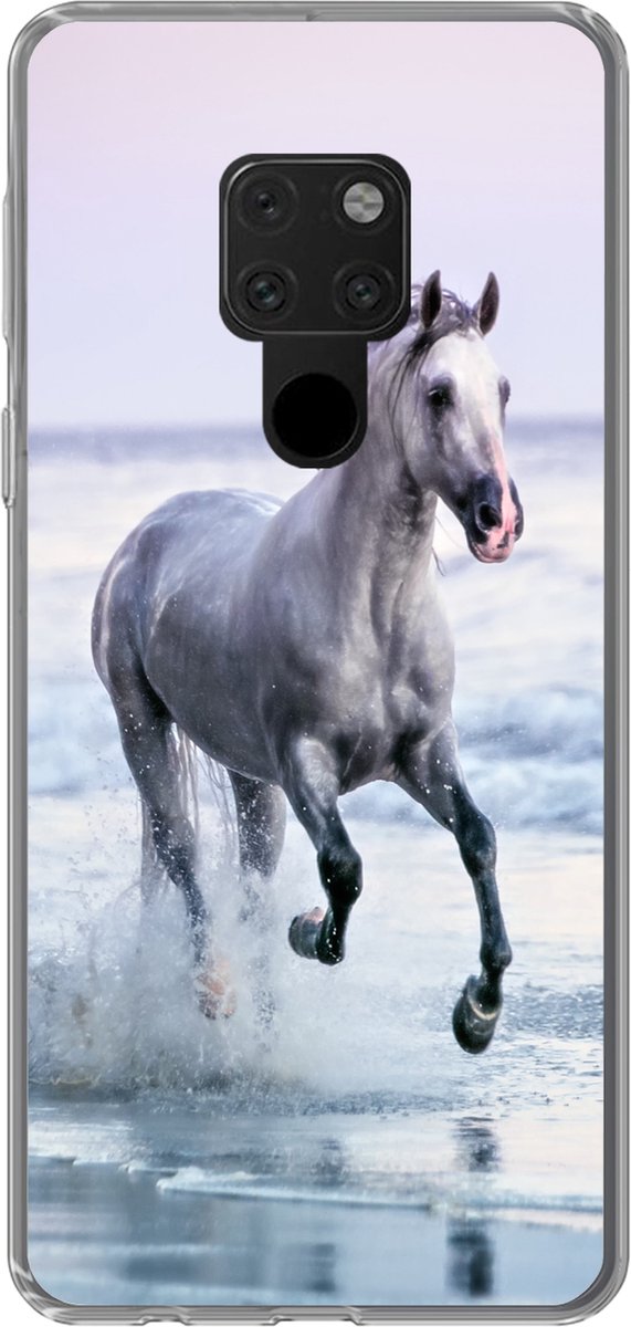 Telefoonhoesje Geschikt voor Huawei P40 Lite hoesje - Paard - Schimmel - Strand - Siliconen Telefoonhoesje Telefoonhoesje