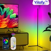 YILOFY - 1.20 CM Moderne LED Hoeklamp Bluetooth - XL Variant Vloerlamp - Afstandbediening bestuurbaar- RGB - Dimbaar - Nieuw 2023 Grote Variant Paascadeau Paasdecoratie