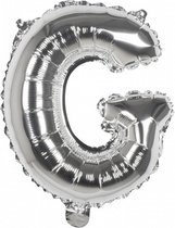 ballon letter G zilver 36 cm