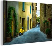Rues avec maisons traditionnelles de la ville toscane de San Gimignano en Italie Aluminium 30x20 cm - petit - Tirage photo sur aluminium (décoration murale en métal)