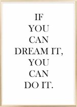 Poster Met Metaal Gouden Lijst - Dream It Poster