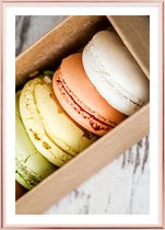 Poster Met Metaal Rose Lijst - Macarons Poster