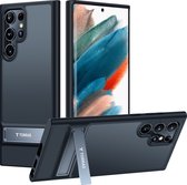 Torras Samsung S22 Ultra Kickstand & Soft rand hoesje - Mat Zwart