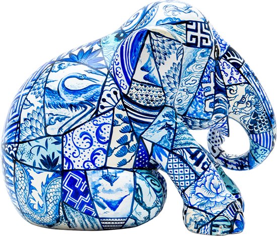 Elephant Parade - Porcelain Patchwork - Handgemaakt Olifanten Beeldje - 10cm
