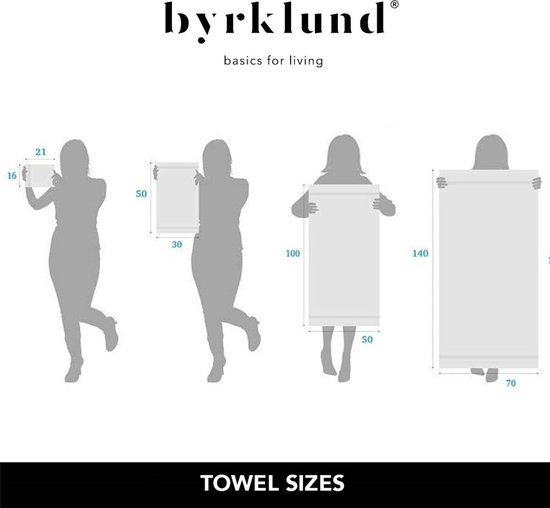 Byrklund handdoeken 50 x 100 - set van 10 - Hotelkwaliteit - Zeeblauw - BYRKLUND
