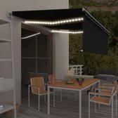 vidaXL Luifel met rolgordijn, LED en windsensor 4x3 m antracietkleurig