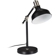 Relaxdays bureaulamp retro - kantelbaar - zwarte industriele lamp - verstelbare tafellamp