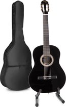 Akoestische gitaar voor beginners - MAX SoloArt klassieke gitaar / Spaanse gitaar met o.a. 39'' gitaar, gitaar standaard, gitaartas, gitaar stemapparaat en extra accessoires - Zwart