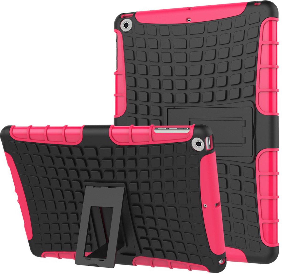 Peachy Survivor hoes standaard bescherming geschikt voor iPad 2017 2018 - Roze Zwart