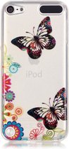 Peachy Kleurrijk hoesje vlinders bloemen iPod Touch 5 6 7 doorzichtig case