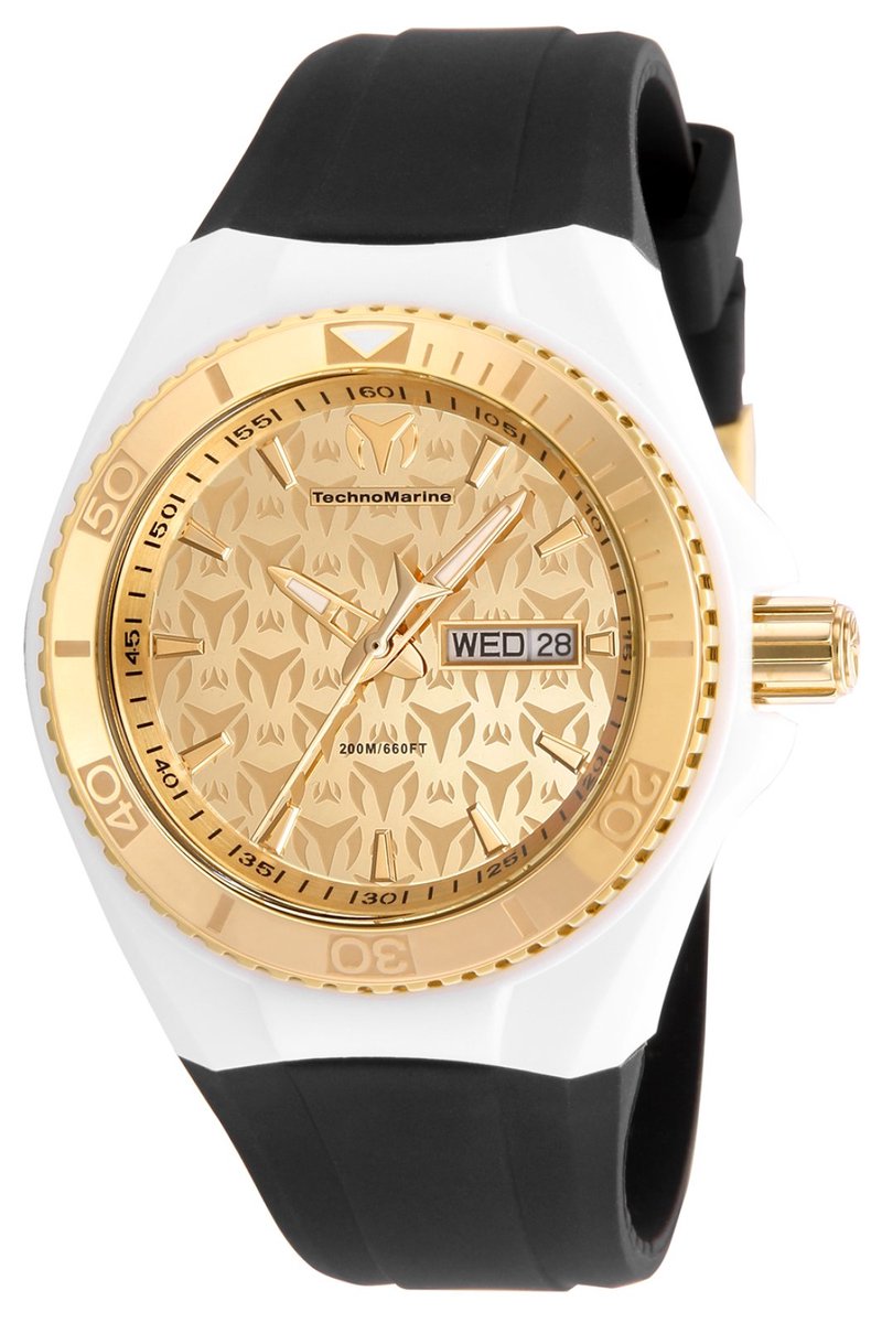 TechnoMarine Cruise TM-115061 Dames Horloge - Waterdicht - Analoog - Quartz Uurwerk - Roestvrij Staal met gouden Wijzerplaat - 40mm