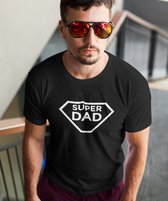 Vaderdag T-shirt Super Dad | Kleur Zwart | Maat M | Vaderdag Kados / Cadeautjes