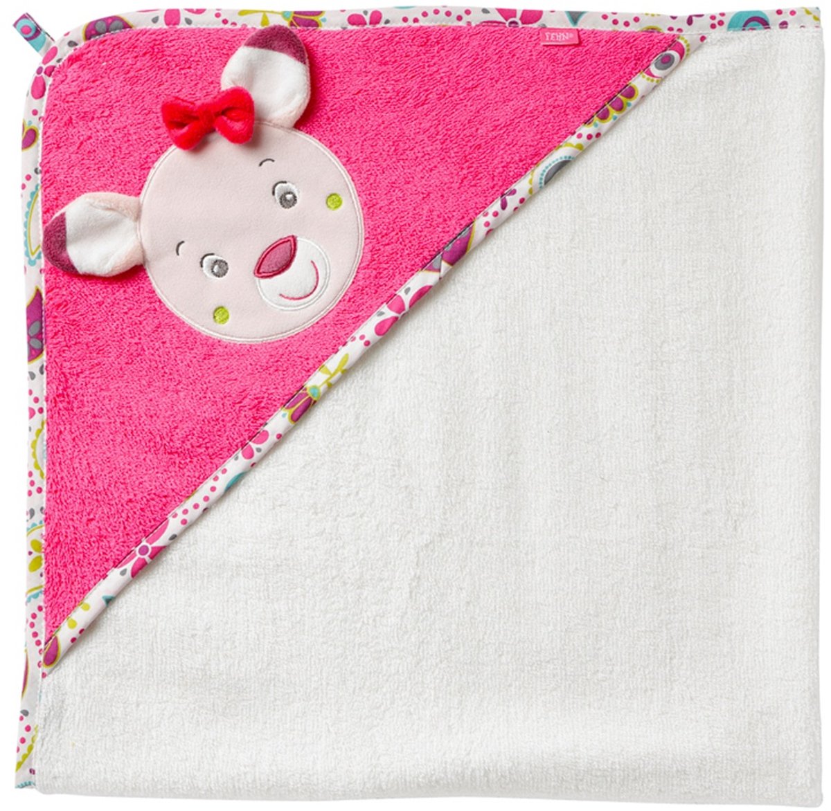 Fehn Badcape Hert Roze/ Wit 80 Cm
