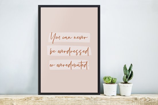 Cadre photo avec affiche - Citations - Étudiants - Apprendre - Étudier - 40x60 cm - Cadre pour affiche