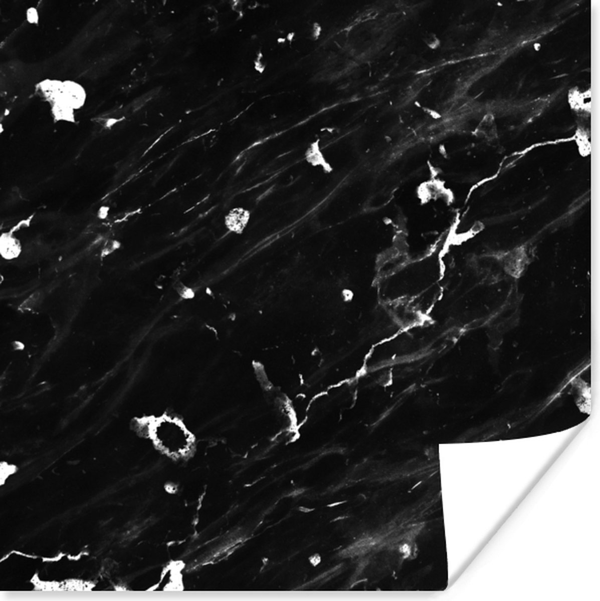 Poster Marmer - Stenen - Wit - 50x50 cm