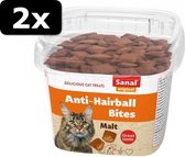 2x SANAL CAT HAIRBALL BITES CUP 75GR