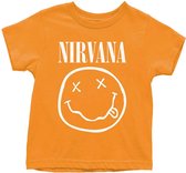 Nirvana - White Happy Face Kinder T-shirt - 18 maanden - Oranje