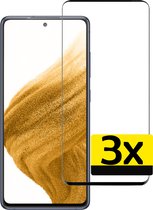 Screenprotector Geschikt voor Samsung A53 Screenprotector Glas Full Cover - Screenprotector Geschikt voor Samsung Galaxy A53 Screenprotector Full Cover - 3 Stuks