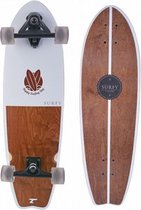 longboard Surfy 82,5 x 23,5 cm wit/bruin