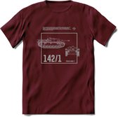 Stug 3 Tank Destroyer leger T-Shirt | Unisex Army Tank Kleding | Dames / Heren Tanks ww2 shirt | Blueprint | Grappig bouwpakket Cadeau - Burgundy - L