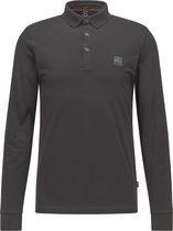 Hugo Boss - LS Polo Passerby Responsible Antraciet - XXL - Slim-fit