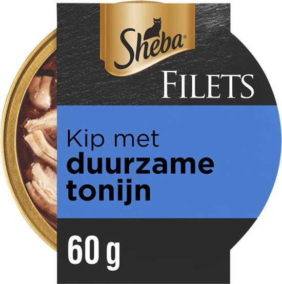 Sheba Filets - Katten natvoer in saus - Tonijn en kip - 16 x 60 gr
