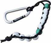 kralenteller 10 cm aluminium zwart/wit/groen