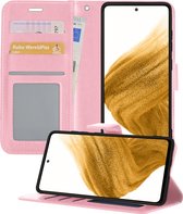 Samsung A53 Hoesje Book Case Hoes - Samsung Galaxy A53 Case Hoesje Wallet Cover - Samsung Galaxy A53 Hoesje - Licht Roze