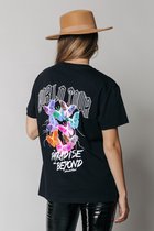 Colourful Rebel World Tour T-shirt  Zwart Dames - Loose Fit - Organisch Katoen - XS