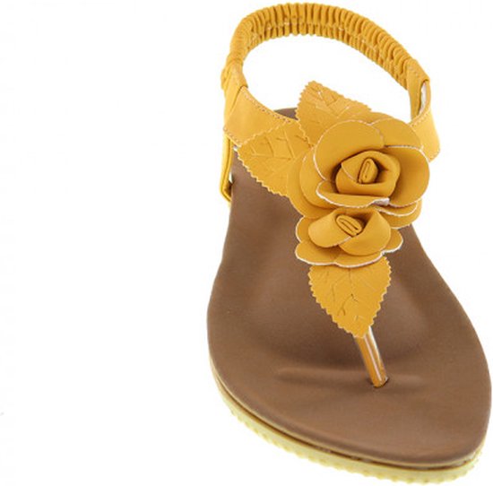 Mrch Label Rose Sandales pour femmes Femme - Slippers - Jaune ocre - Taille 36