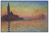 San Giorgio Maggiore in de schemering, Claude Monet - Foto op Akoestisch paneel - 90 x 60 cm