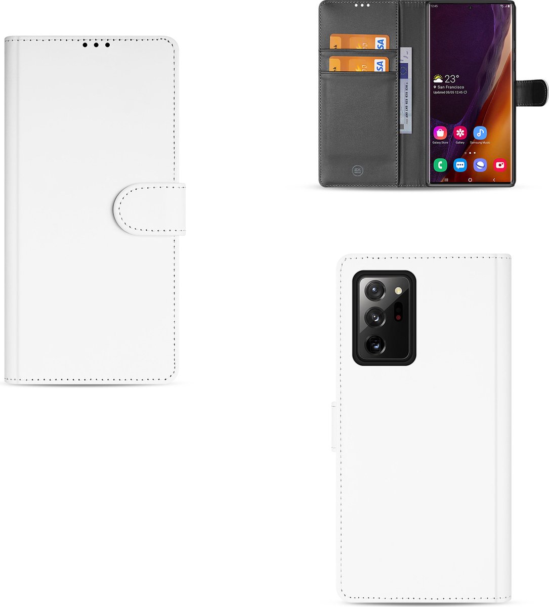Samsung Galaxy Note20 Ultra Bookcase Wit met Pasjeshouder