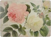 placemats Rose Garden 30 x 23 cm kurk crÃ¨me 6 stuks