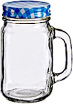 voorraadpot 430 ml glas transparant/blauw