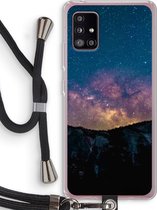 Case Company® - Samsung Galaxy A51 5G hoesje met Koord - Travel to space - Telefoonhoesje met Zwart Koord - Bescherming aan alle Kanten en Over de Schermrand