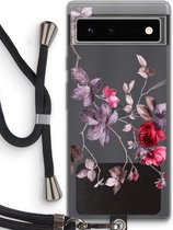 Case Company® - Google Pixel 6 hoesje met Koord - Mooie bloemen - Telefoonhoesje met Zwart Koord - Bescherming aan alle Kanten en Over de Schermrand